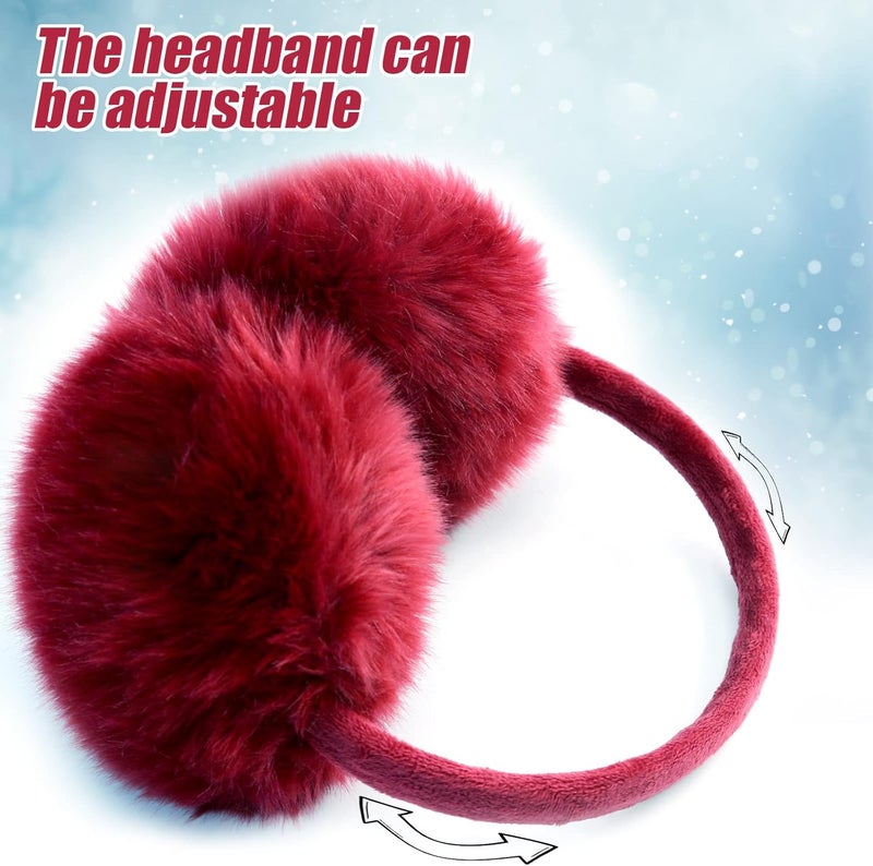 FSTEOE Winter Ear Muffs Women Warm Earmuff Girls Ear Warmers Soft Plush Outdoor Adjustable Ear Cover - Image 3
